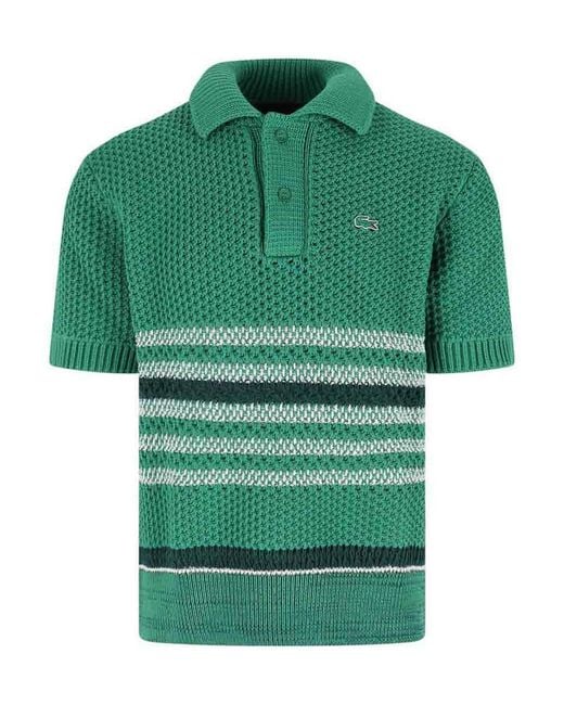 Lacoste Green Knitted Polo Shirt for men