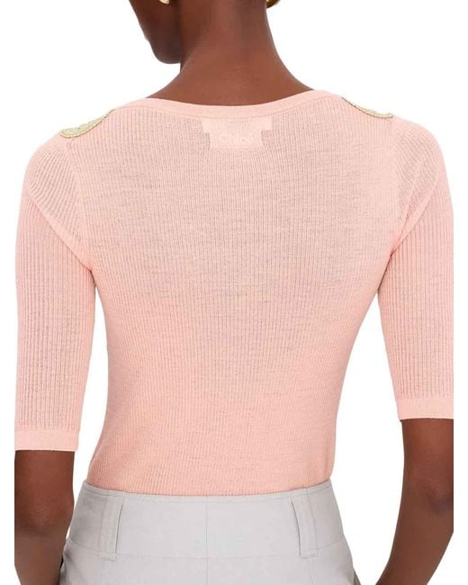 Chloé Pink Fitted Sweater