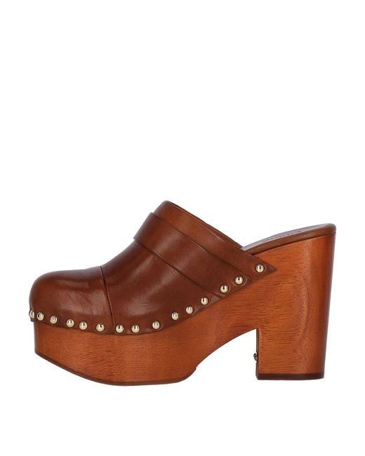 Chloé Brown Jeannette Wedge Clogs