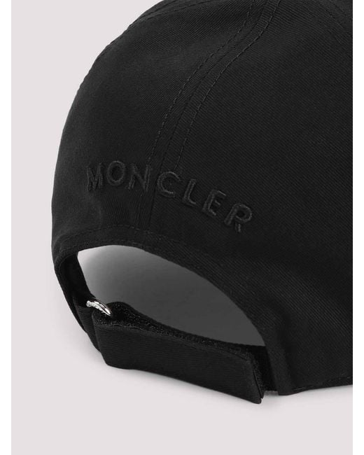 Moncler Black Baseball Cap for men