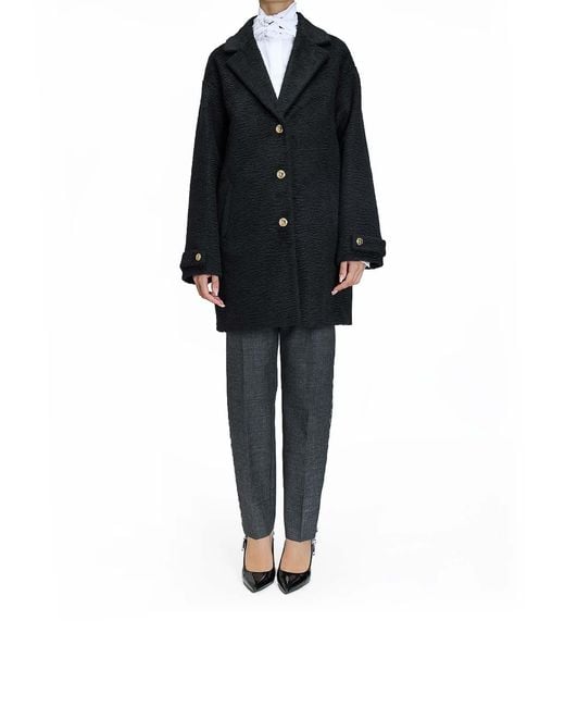 Just Cavalli Blue Cappotto Faux Astrakan