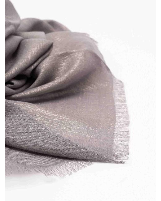 Brunello Cucinelli Gray Sparkling Scarf