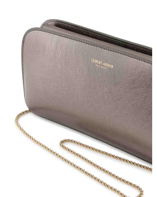Giorgio Armani Gray Horizontal Clutch