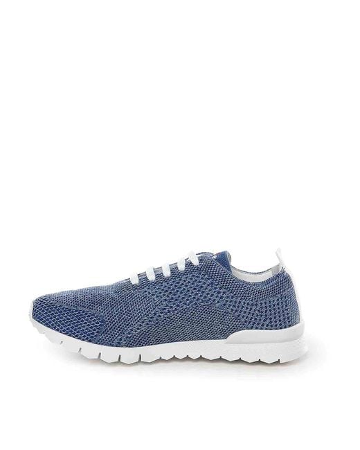 Kiton Blue Logo-Fit Sneaker for men