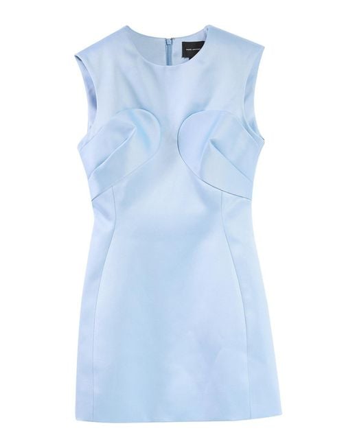 Marc Jacobs Blue Seamed Up Satin Dress
