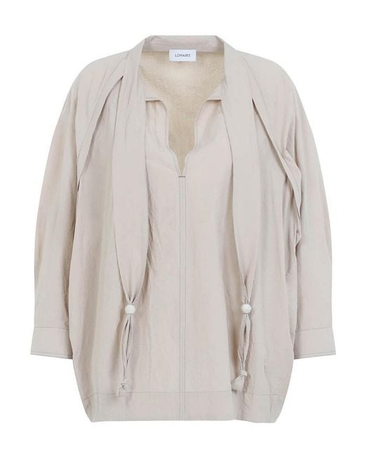 Lemaire Gray Blouse With Scarf