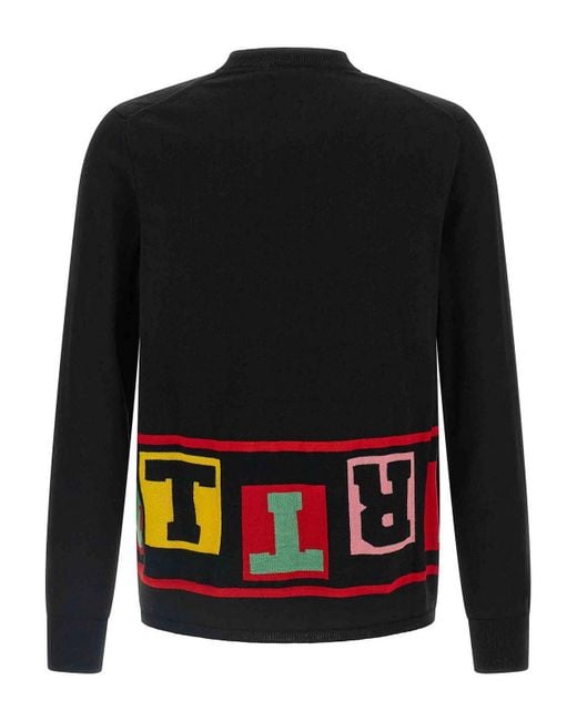 Comme des Garçons Black Intarsia Sweater for men