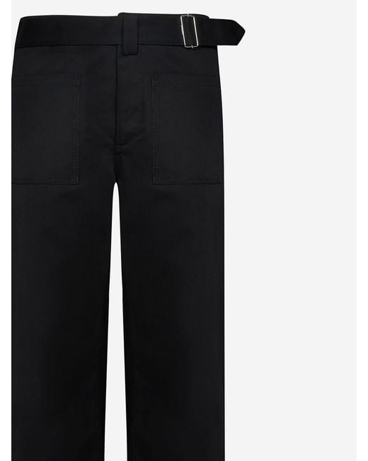 McQueen Black Cotton Pants for men