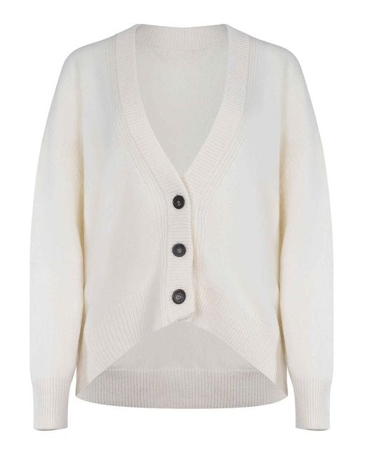 ATOMOFACTORY White Cardigan Made From A Wool Blend