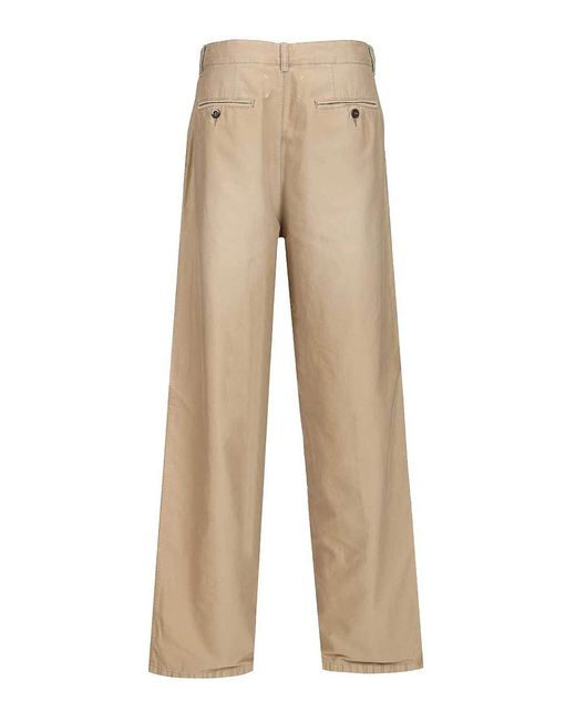 Maison Margiela Natural Cotton Trousers for men