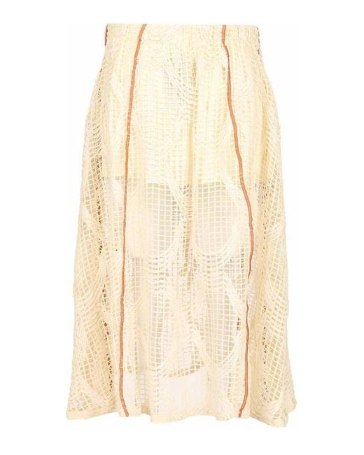 DURAZZI MILANO Natural Mesh Midi Skirt