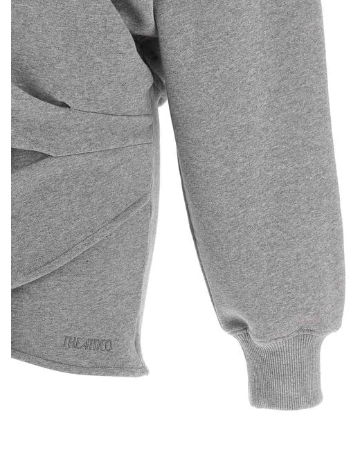 The Attico Gray Hooded Dress