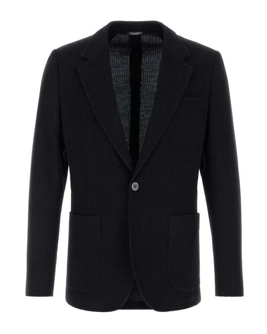 Dolce & Gabbana Blue Taormina Single-Breasted Jersey Jacket for men