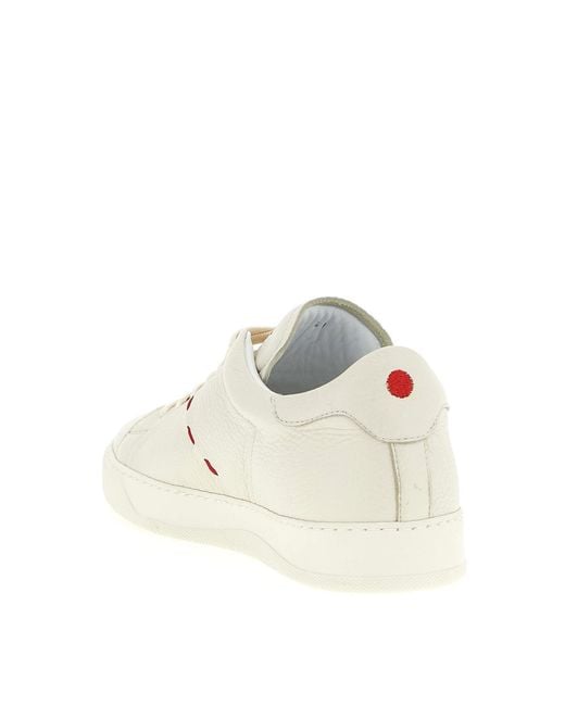 Kiton White Leather Sneakers for men