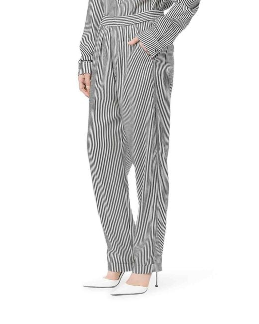 Tom Ford Gray Striped Silk Trousers