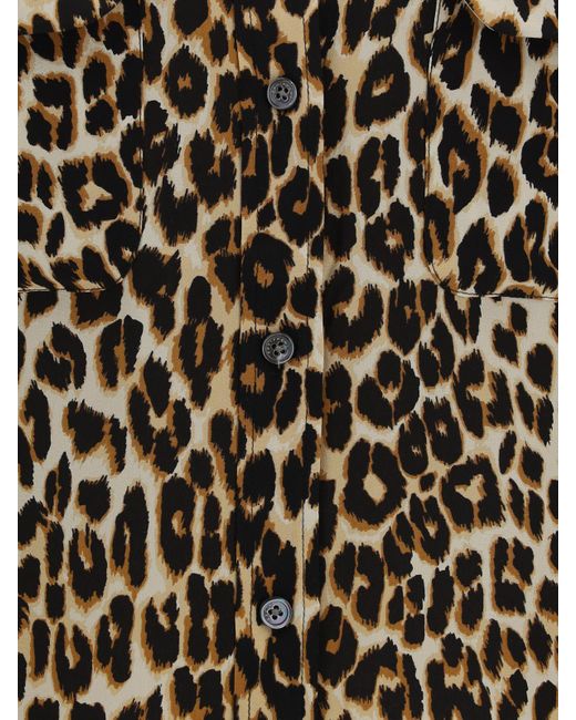 Equipment Black Leo Print Silk Shirt