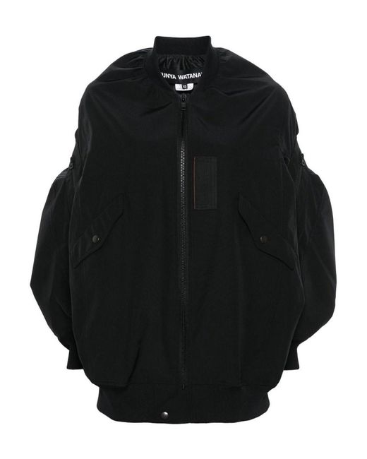 Junya Watanabe Black Synthetic Fabric Bomber Jacket