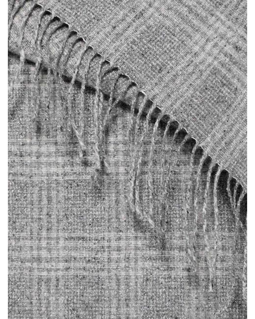 Brunello Cucinelli Gray Fringed Edge Scarf