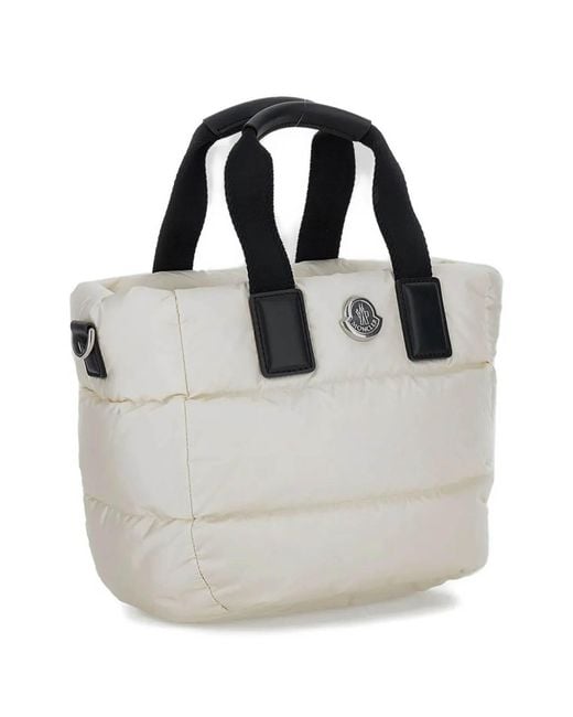 Moncler White Mini Caradoc Tote Bag Natural