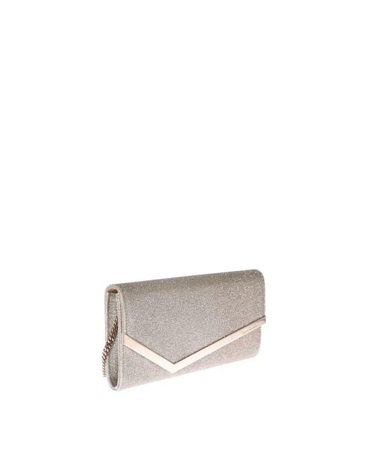 Jimmy Choo White Emmie Platinum Color Shoulder Bag