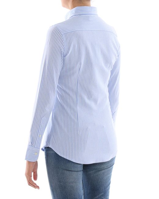 Polo Ralph Lauren Blue Slim-Fit Striped Button-Down Shirt