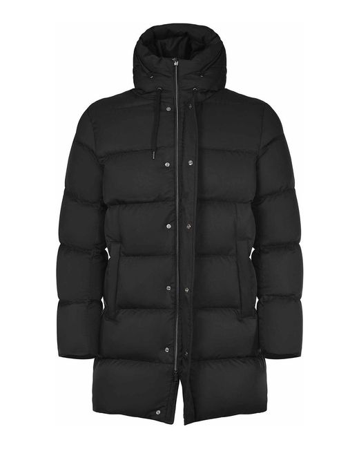 Herno Black Down Jacket Made Of Polyester for men