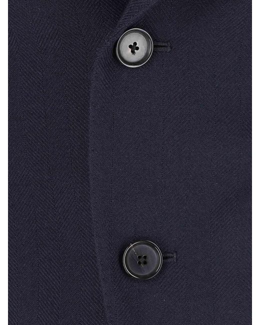 Caruso Blue Blazer Monopetto for men