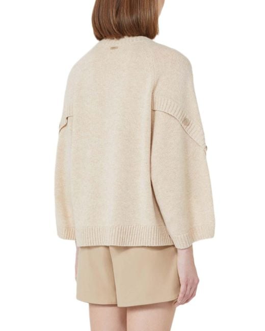 Max Mara Natural Oversized Wool And Cashmere Sweater