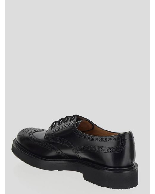 Church's Black Derby Shoes In Smooth for men