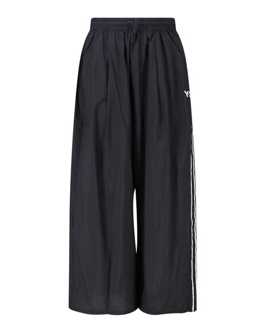 Y-3 Black Wide Edge 3 Stripes Sports Trousers