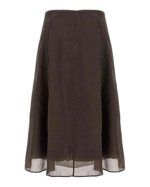 Brunello Cucinelli Brown Circle Skirt