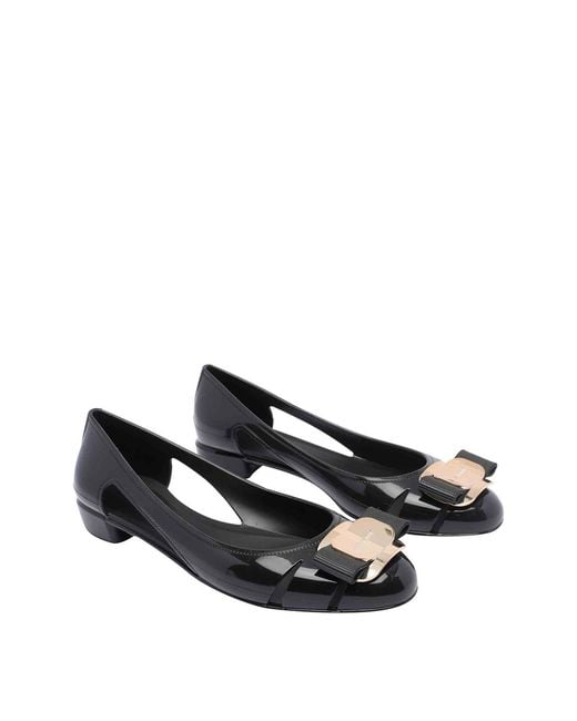 Ferragamo Black Nara Jelly Ballets