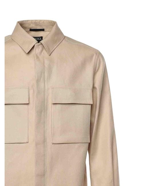 Zegna Natural Oasi Lino Overshirt for men