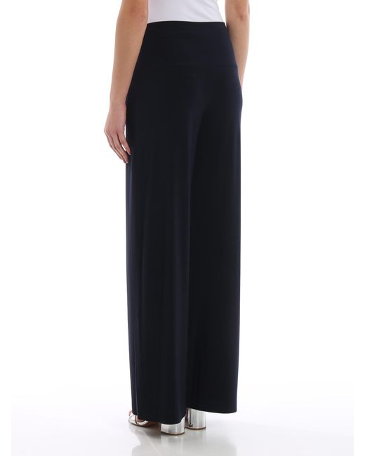 Norma Kamali Blue Stretch Fabric Trousers