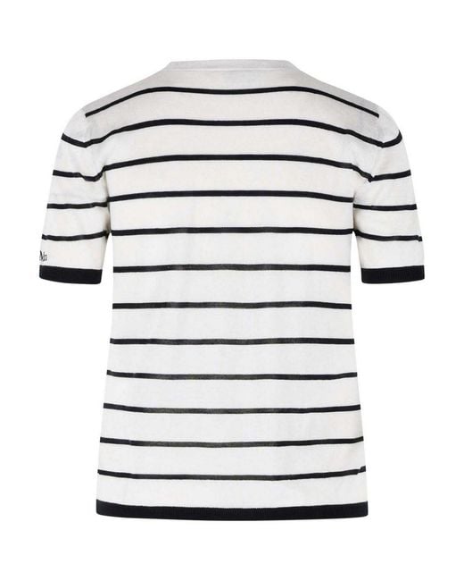 Max Mara White 'Favetta' Cashmere And Cream Silk T-Shirt