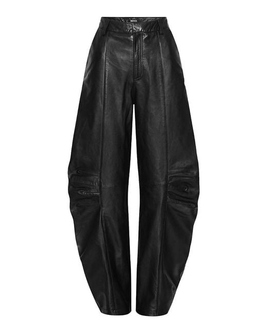ROTATE BIRGER CHRISTENSEN Blue Leather Cargo Trousers