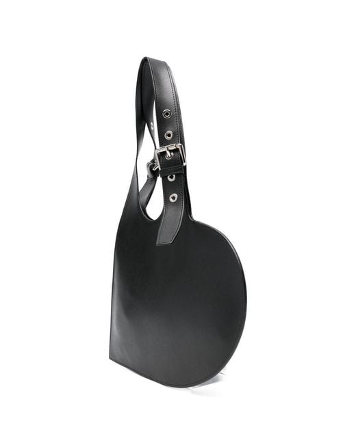 Coperni Black Leather Heart-Shaped Shoulder Bag