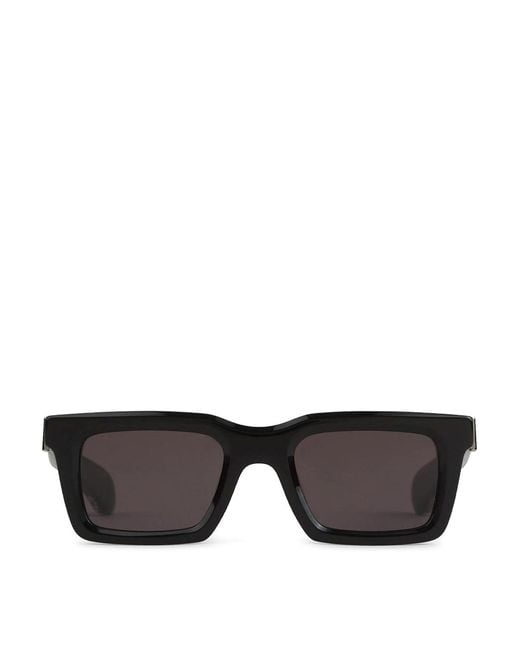 McQueen Black Rectangular Frame Sunglasses With Glossy
