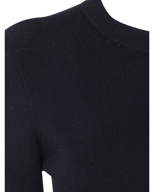Michael Kors Blue Merino Rib Crewneck Cardigan