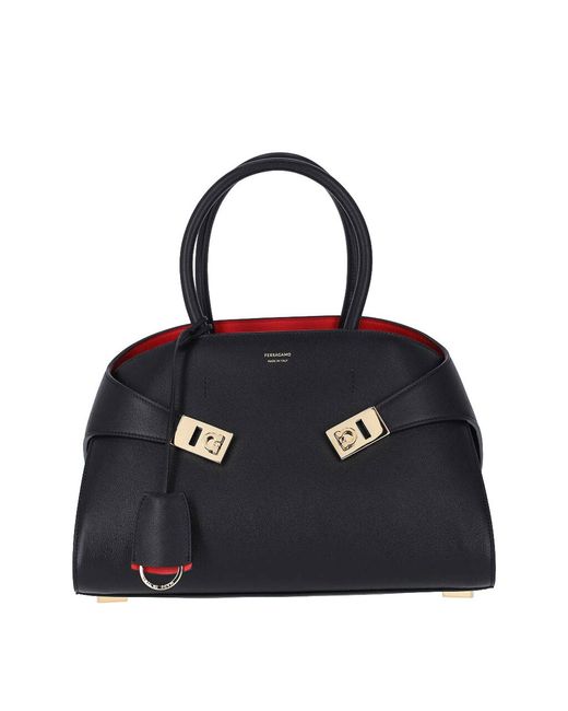Ferragamo Black Average Two -Tone Bag