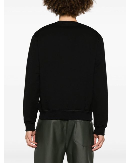 DSquared² Black Logo-Patch Cotton Sweatshirt for men