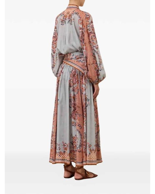 Zimmermann White Aster Tie Neck Blouse