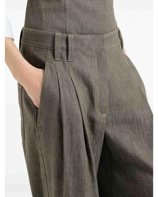 Brunello Cucinelli Green Wide Trousers