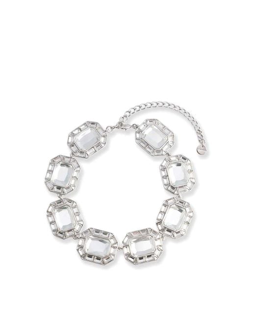 Self-Portrait White Crystal Necklace