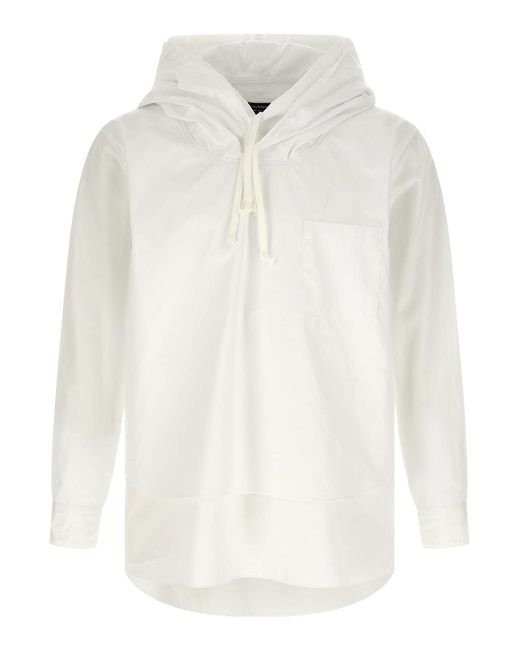 Comme Des Garcons Hommes Plus White Double Layer Blouse for men