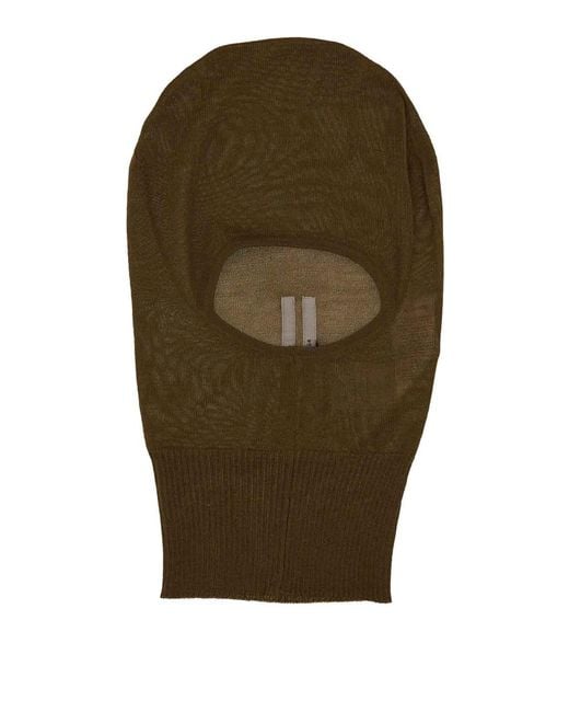 Rick Owens Green Knitted Balaclava for men