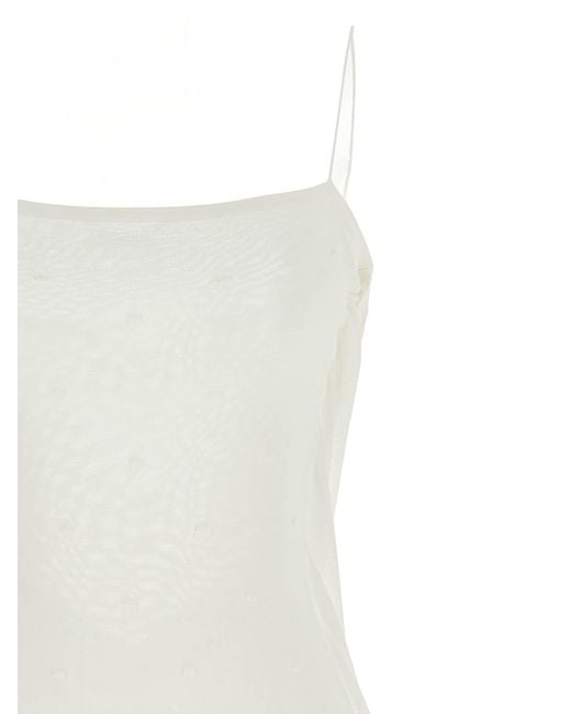 Jacquemus White La Robe Maille Plumetis Dress