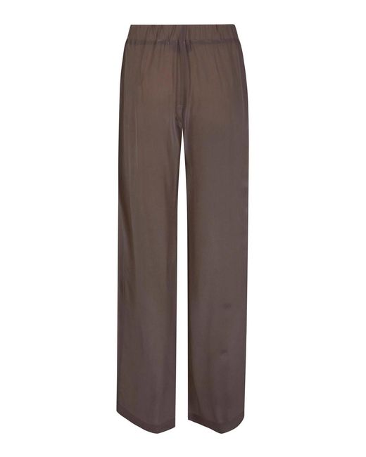 Seventy Brown Mixed Silk Sand Wash Trousers
