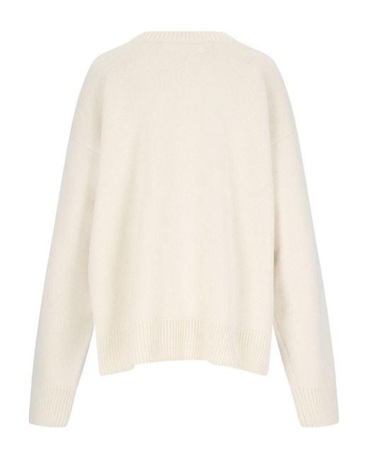 Jil Sander Natural Wool Crew Neck Sweater