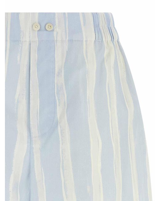 Jacquemus Blue Linen Bermuda Shorts for men